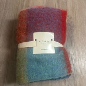 Vibrant Red and Blue Blanket